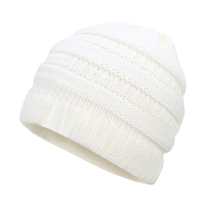 CuteBeanie™ Soft Knit Ponytail Beanie