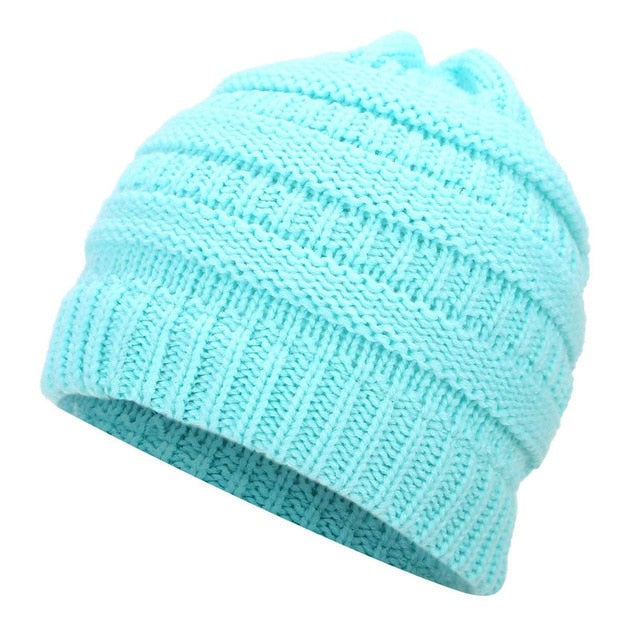 CuteBeanie™ Soft Knit Ponytail Beanie